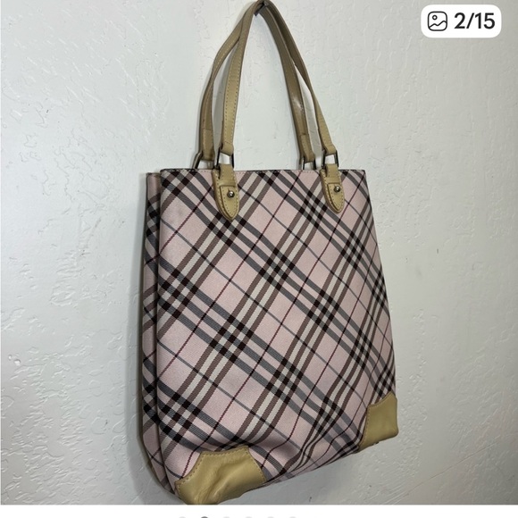 Burberry authentic Checkered Beige and Pink Shoulder Bag with FREE COA ‘!